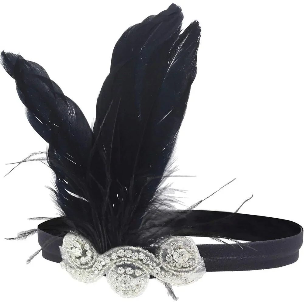 1920s Flapper Dress Sequin Beaded Satin Party Costume with Accessories Set
